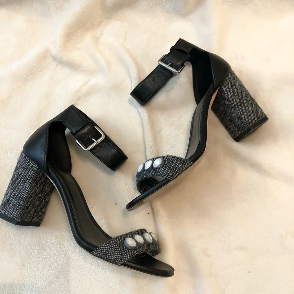 J. Crew Collection Jeweled Tweed Block Heels